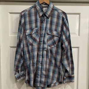 Vintage 1980s Levi’s USA Olympic Collection Plaid Button Up Shirt Large